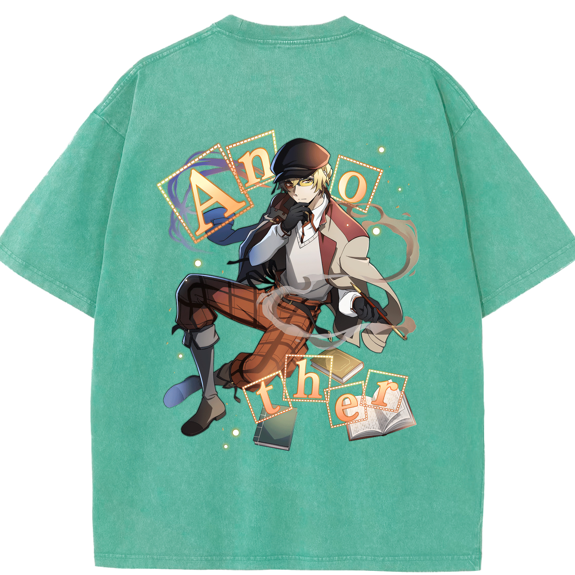 （画像用） 文豪ストレイドッグス Bungo Stray Dogs 綿100% ヴィンテージ風 半袖Tシャツ（背面プリント）